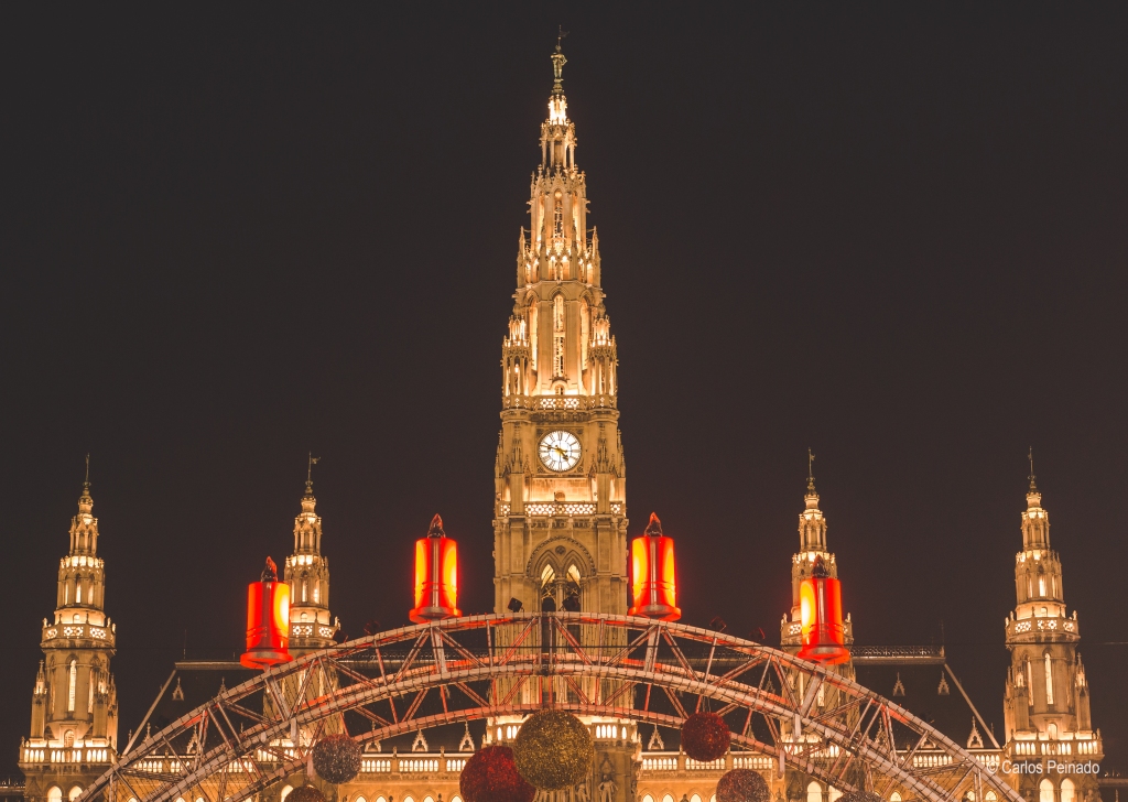 Wiener Rathaus, el Ayuntamiento de Viena en Navidad